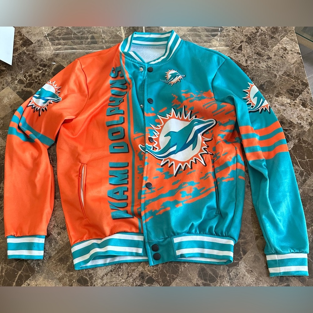 Miami Dolphins Lightweight Jacket - Orange and Teal 🐬